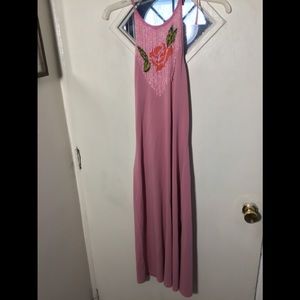 Rayon and spandex midi dress